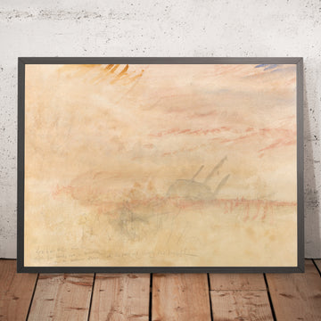 A framed image of Lost to All Hope the Brig by Turner, 1845