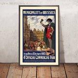 Brussels Travel Poster: 4th Official Commercial Fair, 1923