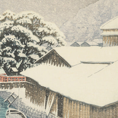 Neige du soir à Ishinomaki par Hasui Kawase, 1935 