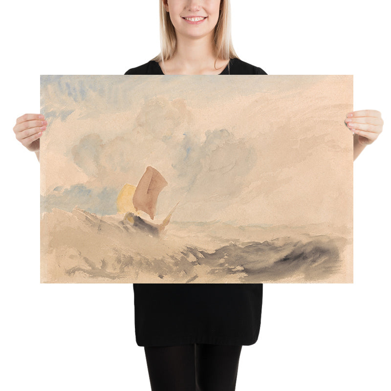 Eine raue See mit einem Fischerboot von Turner, 1820 