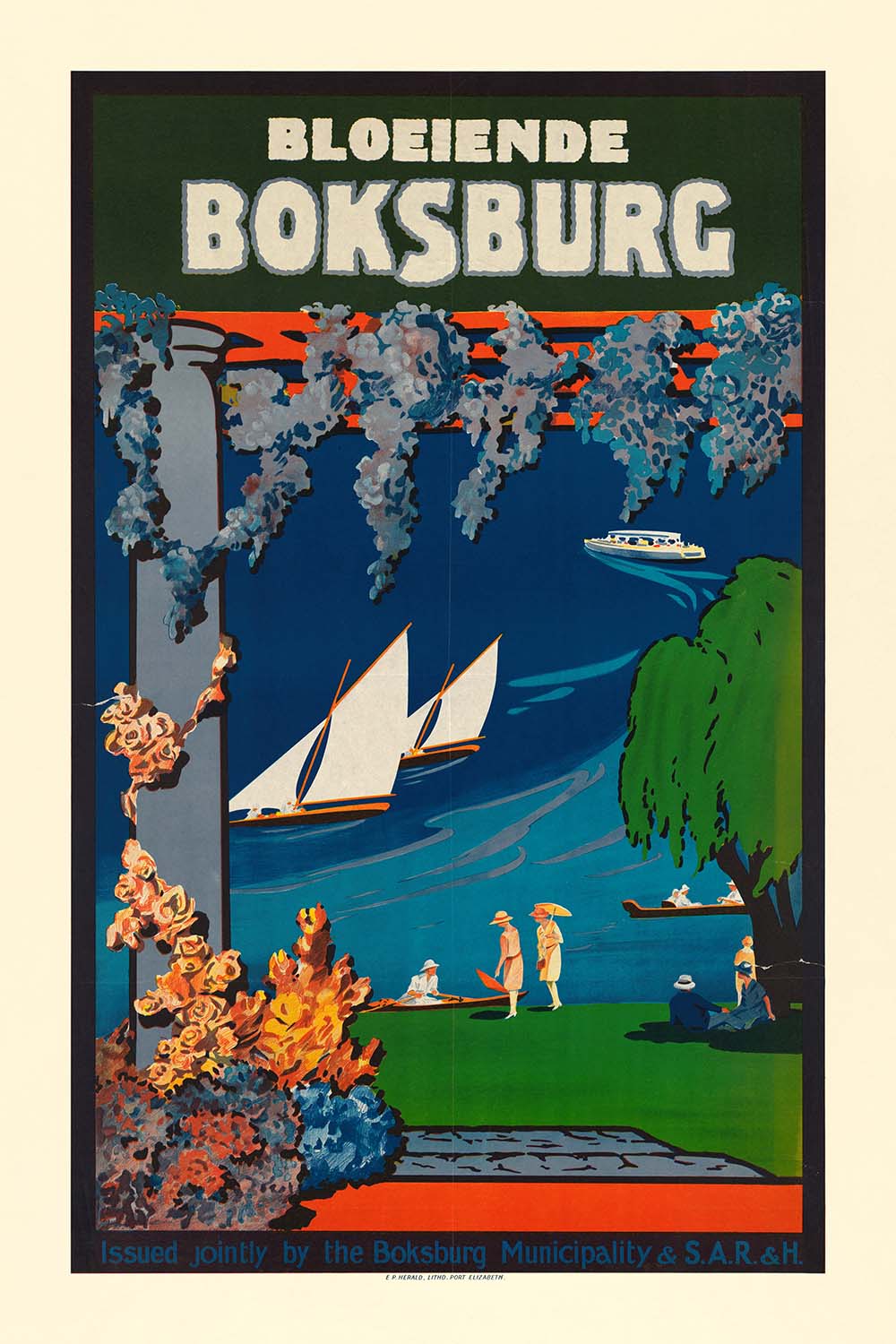 Vintage South African Boksburg Travel Poster