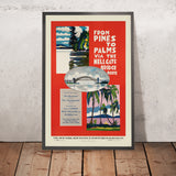Affiche de voyage de New York : De Pines à Palms par John Held Jr., 1924 