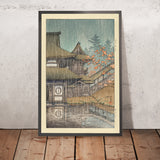 Templo Yamadera en un día lluvioso en Sendai por Hasui Kawase, 1935 