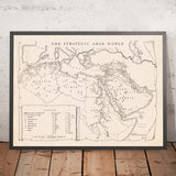 Old Map of the Arab World, 1960: Oil & Pipelines; UAR Syrian Region; Holy Sites