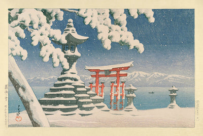 Snow at Miyajima by Hasui Kawase, 1935