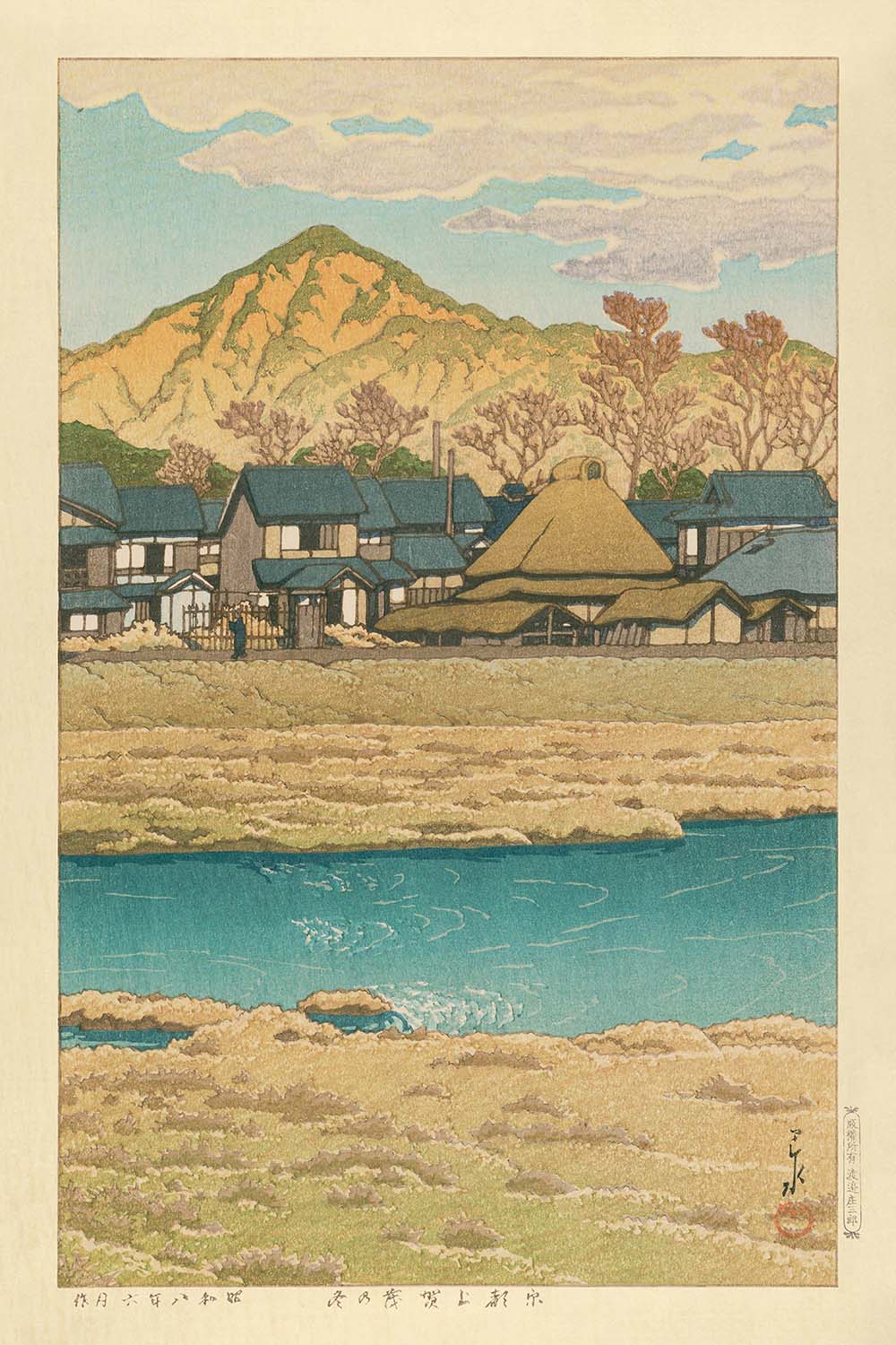 Winter in Kamigamo, Kyoto by Hasui Kawase, 1935