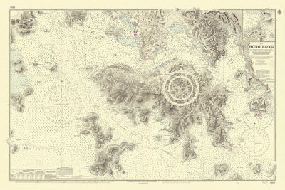 Old Hong Kong Nautical Chart by Belcher, 1953: Victoria Harbour, Kowloon Peninsula