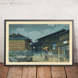 Nissaka en la lluvia de Hasui Kawase 1942 