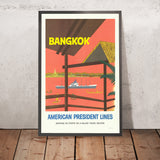 Bangkok Reiseplakat: American President Lines von J. Clift, 1958 