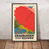 Graubünden Travel Poster: Rhätische Bahnen by Augusto Giacometti, 1924