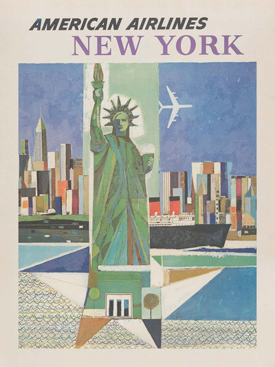 New York Travel Poster: American Airlines by Webber, 1964