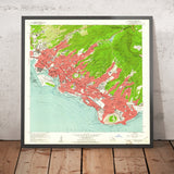 Old Map of Honolulu, Hawaii by USGS, 1959 – Waikiki, Diamond Head & Koolau Range