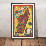 Madagaskar-Reiseposter: Superficie de l’île von Maurice Tranchant de Lunel, 1952 