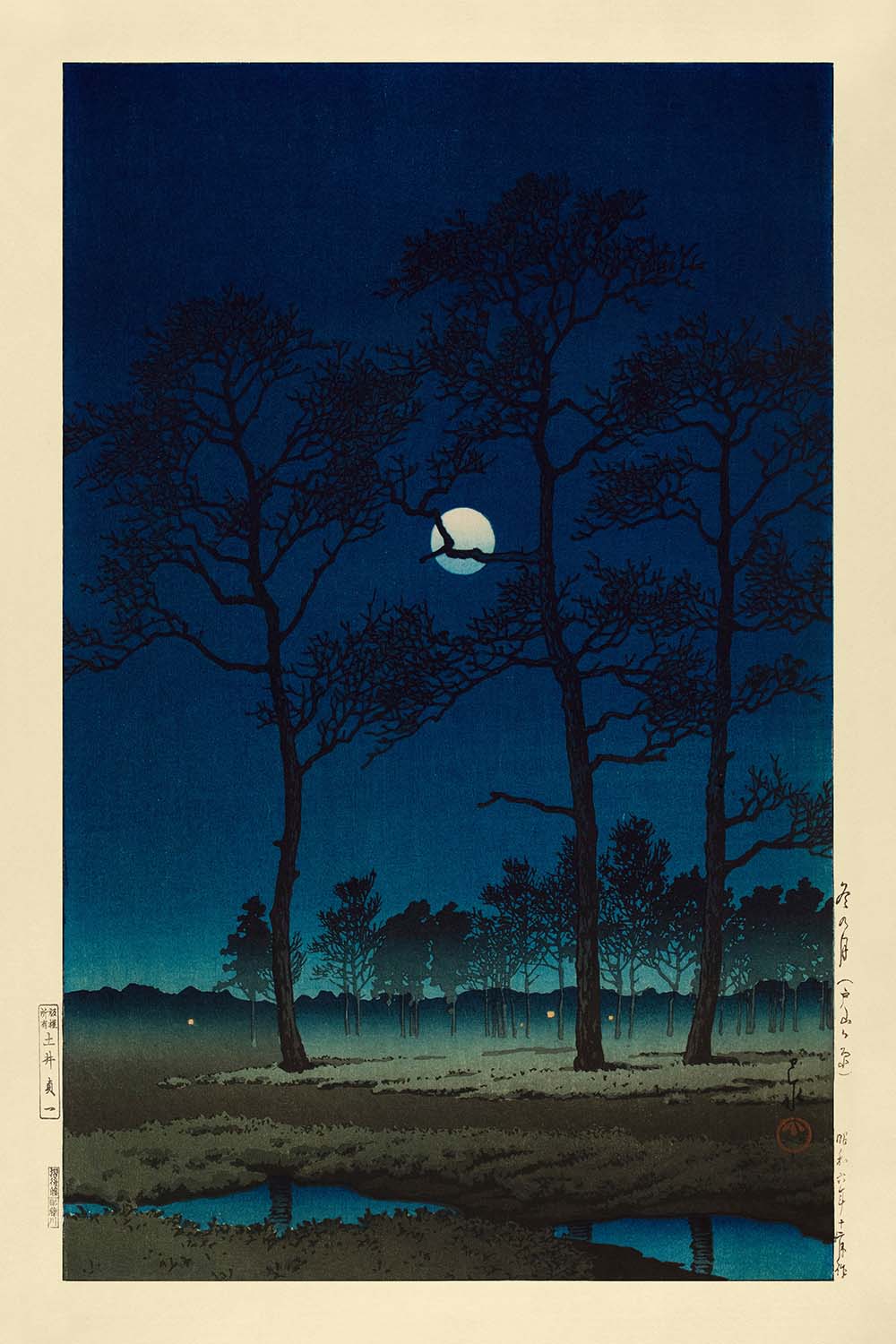 Winter Moon over Toyama Plain by Hasui Kawase, 1931
