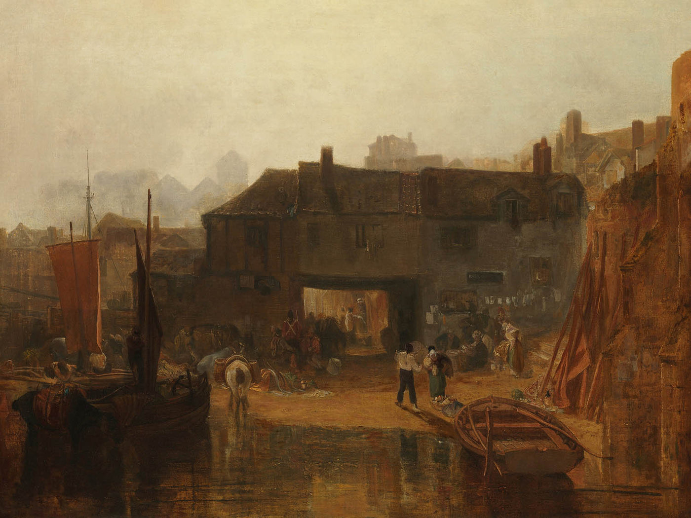 Saltash mit der Wasserfähre, Cornwall von Turner, 1811 