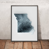 Mappa topografica 3D del Missouri 