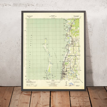 Old Map of Dunedin, Florida by USGS, 1943 – Clearwater Beach, Honeymoon Island & Caladesi Island