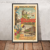 Netherlands Travel Poster: Paris to Amsterdam in 10 Hours by Gustave Fraipont, 1896