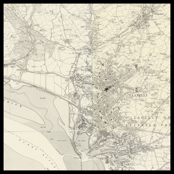 Eine alte Ordnance-Survey-Karte von Llanelli