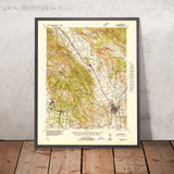 Old Map of Sonoma, California by USGS, 1942 – Napa, Yountville & Napa River