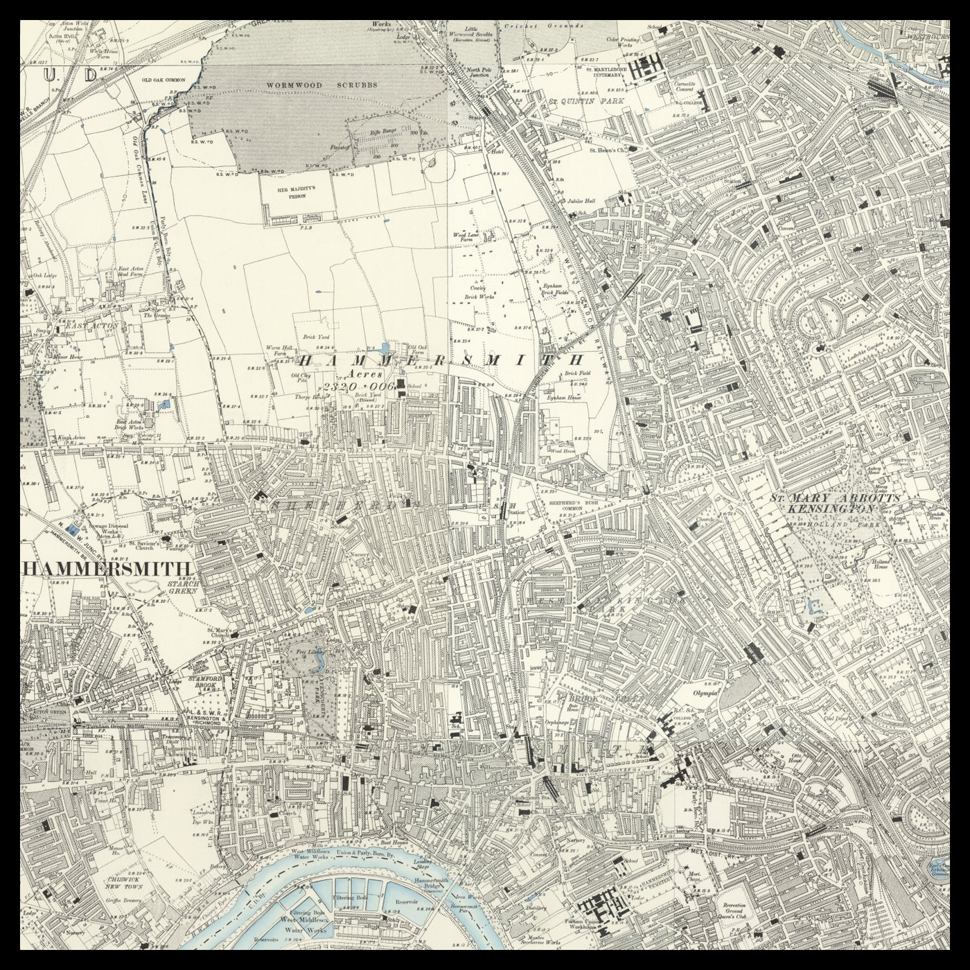 An old Ordnance Survey map of Shepherd's Bush