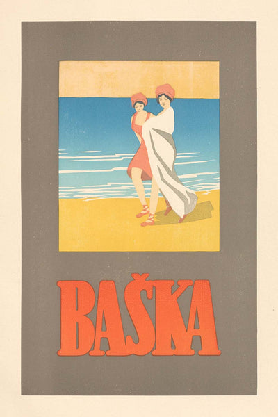 Baska, Croatia Travel Poster by Otakar Štáfl