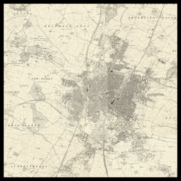 Una vecchia mappa Ordnance Survey di Leicester