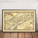 Alte Karte der Appalachenregion von Kearfott, 1950: Appalachian Trail, Cumberland Gap, Great Smoky Mountains, Winston Salem 