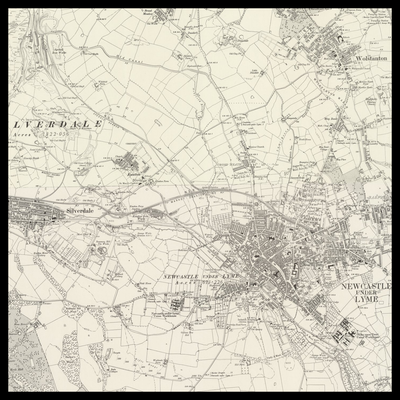 An old Ordnance Survey map of Newcastle-under-Lyme