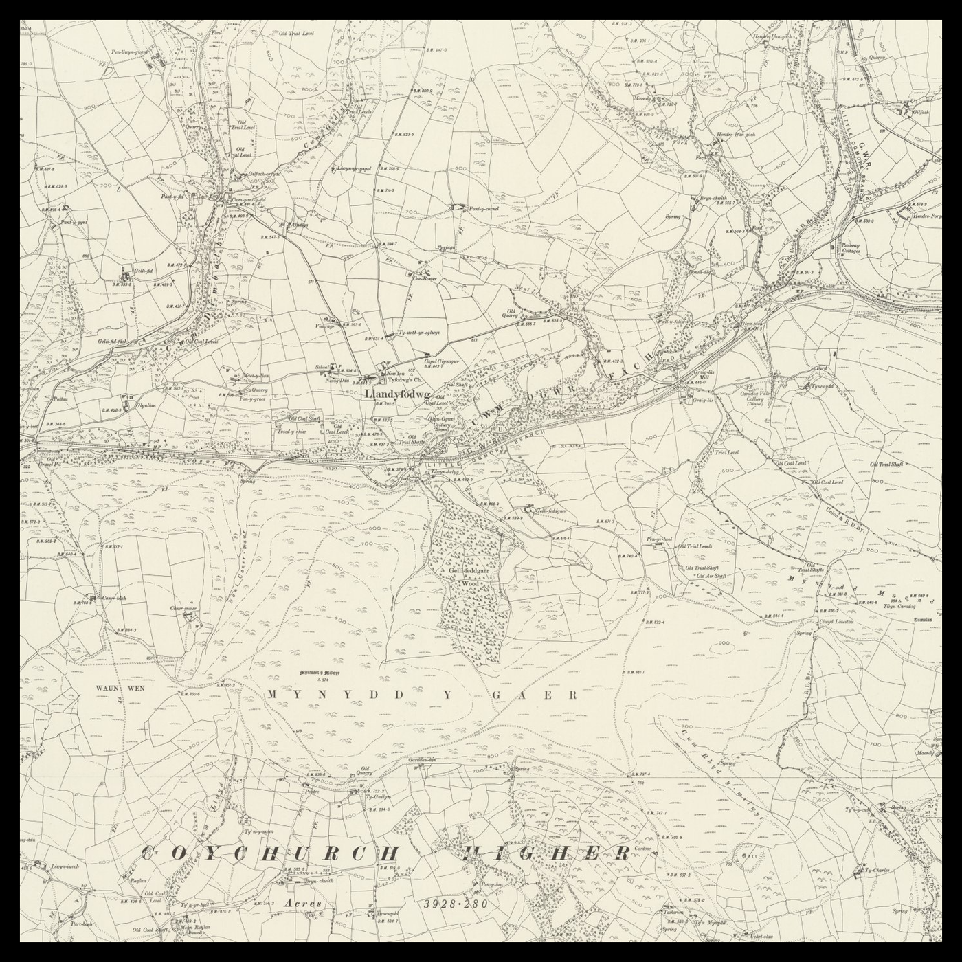 An old Ordnance Survey map of Pontyclun