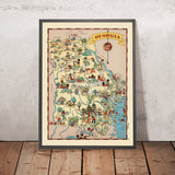 Pictorial Map of Georgia by Ruth Taylor White, 1935: Atlanta, Savannah, Augusta, Macon, Riverboats