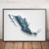 Mappa topografica tridimensionale del Messico 