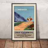 Affiche de voyage Connemara : The Old Bog Road par Great Southern Railways 