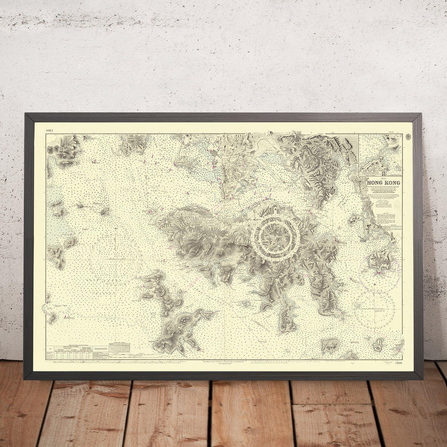 Old Hong Kong Nautical Chart by Belcher, 1953: Victoria Harbour, Kowloon Peninsula