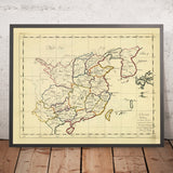 Old Manuscript Map of China by Bowen, 1810: 15 Provinces, Hainan, Formosa/Taiwan, Korea & Tonkin, Yangtze & Yellow Rivers