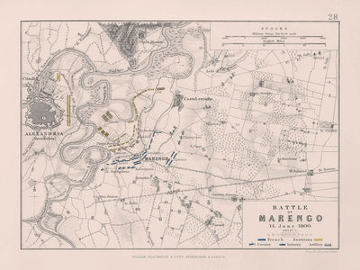 Schlacht von Marengo 14. Juni 1800 von AK Johnston, 1800