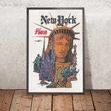 New York Travel Poster, Fly TWA by David Klein, 1970