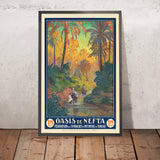 Affiche de voyage Nefta, Tunisie : Oasis de Nefta par Joseph de La Nézière, 1925 
