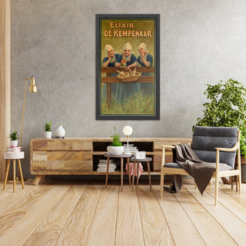 A framed image of Elixir De Kempenaar Vintage Advertising Poster, 1908