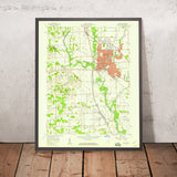 Old Map of Columbus, Indiana by USGS, 1958 – White River, Haw Creek & Bartholomew County
