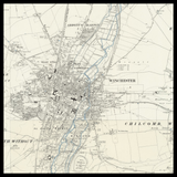 Mappa antica personalizzata di Winchester 