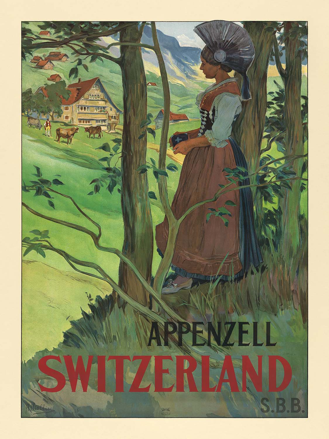Appenzell Travel Poster by Auguste Viollier, 1904
