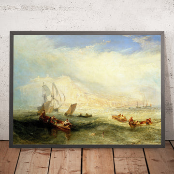 Une image encadrée de Pêche à la ligne, au large d’Hastings, par Turner, 1835