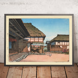 Otoño en una casa de campo en Ayashi, Miyagi por Hasui Kawase, 1935 