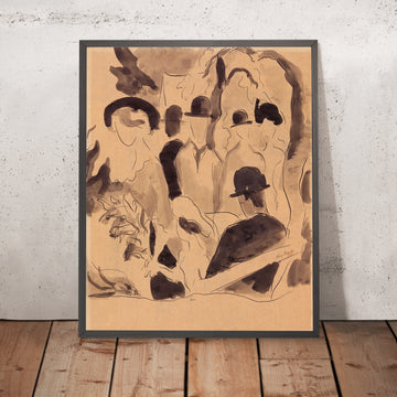 A framed image of Auf der Promenade by August Macke, 1913
