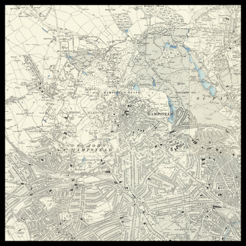 Eine alte Ordnance-Survey-Karte von Hampstead