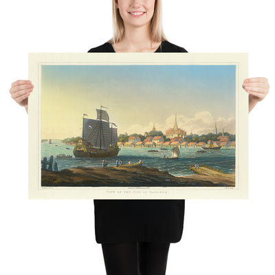 First View of Bangkok by Henry Colburn, 1828