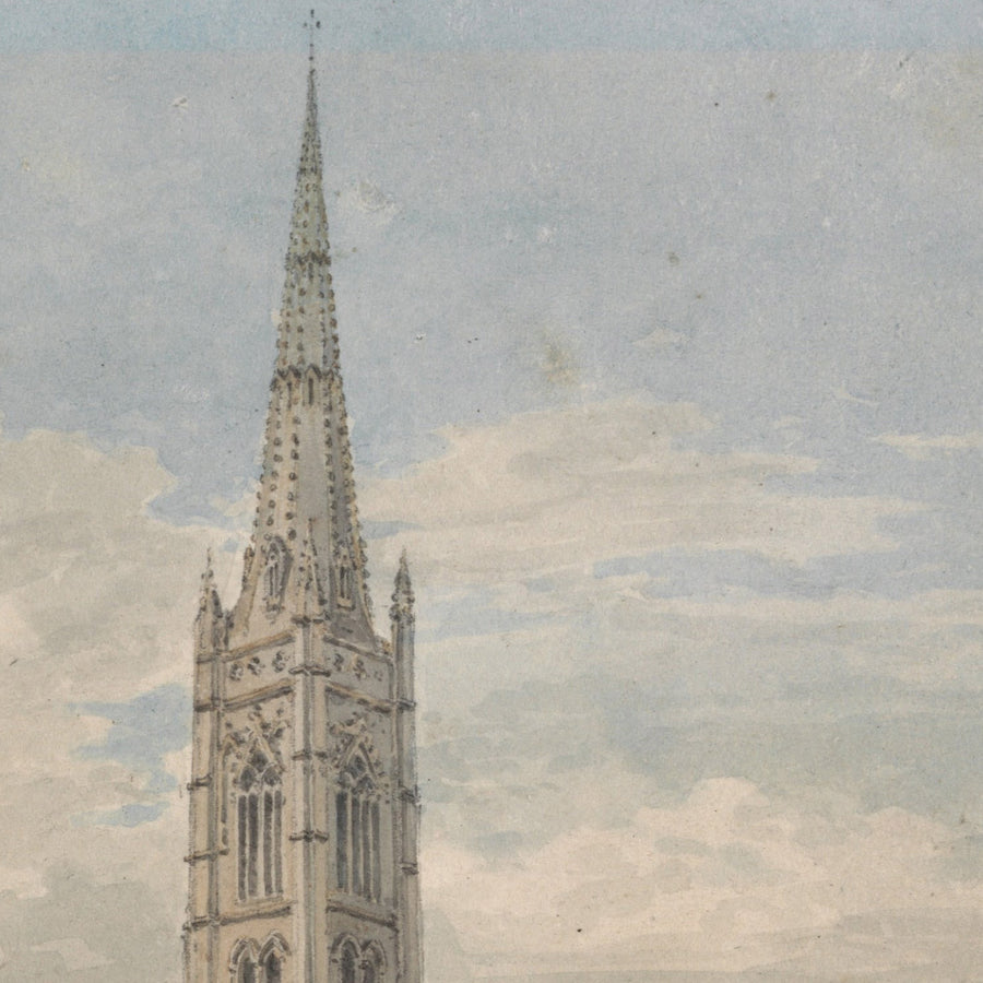 Vista nord-est della Chiesa di Grantham, Lincolnshire di Turner, 1797 