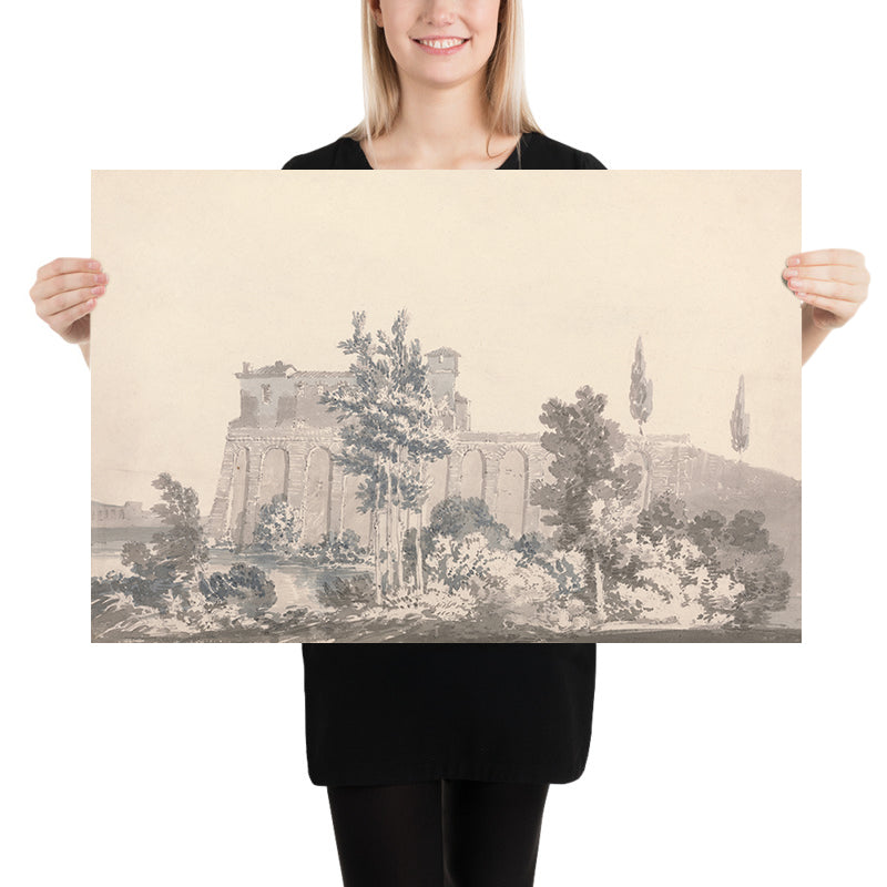 Gebäude mit Blick auf Wasser, nahe Neapel von Turner, 1796 