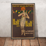 Half en Half Vintage Fruit Apéritif Poster, 1925